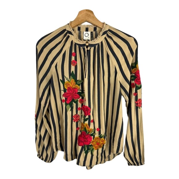 Anthropologie Embroidered Long Sleeve Top - Picture 2 of 9